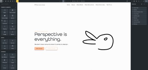 A screen shot of a website with the words perspective is everything.