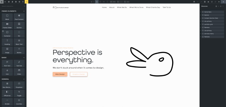 A screen shot of a website with the words perspective is everything.