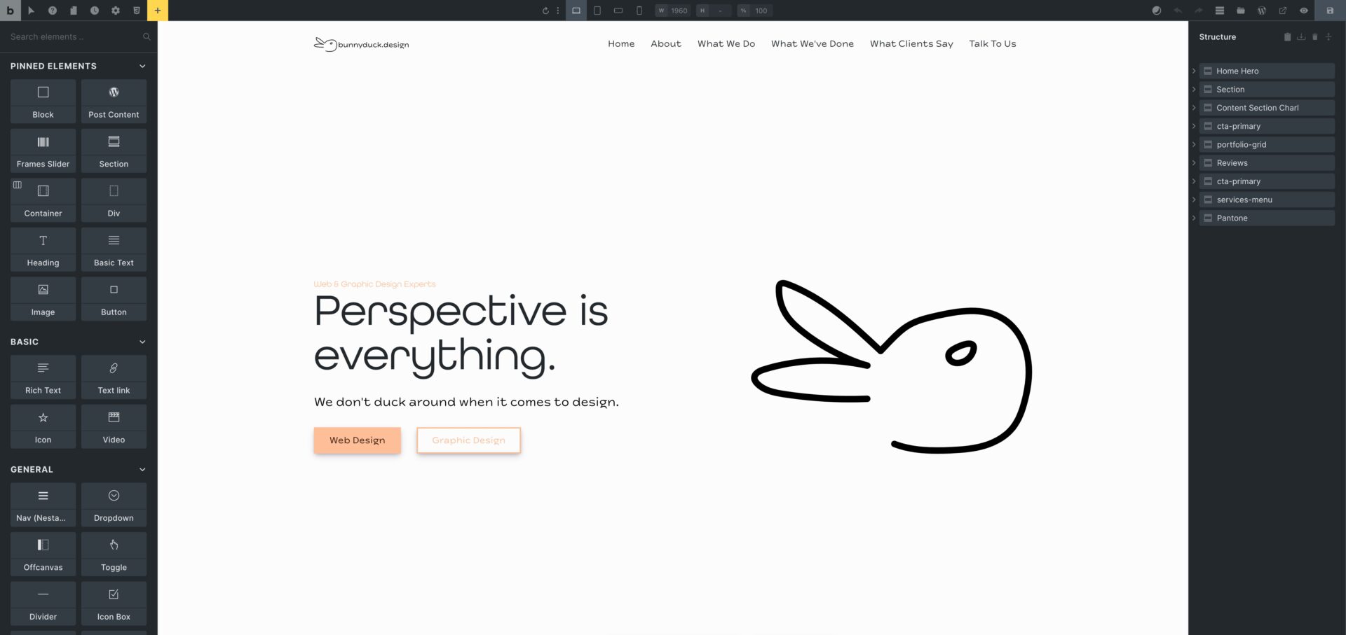 A screen shot of a website with the words perspective is everything.